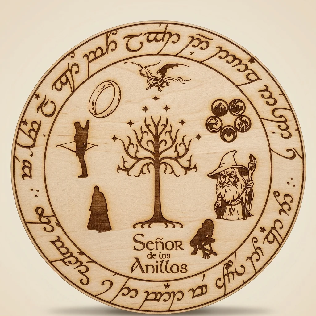 Mandala El Señor de los Anillos con símbolos