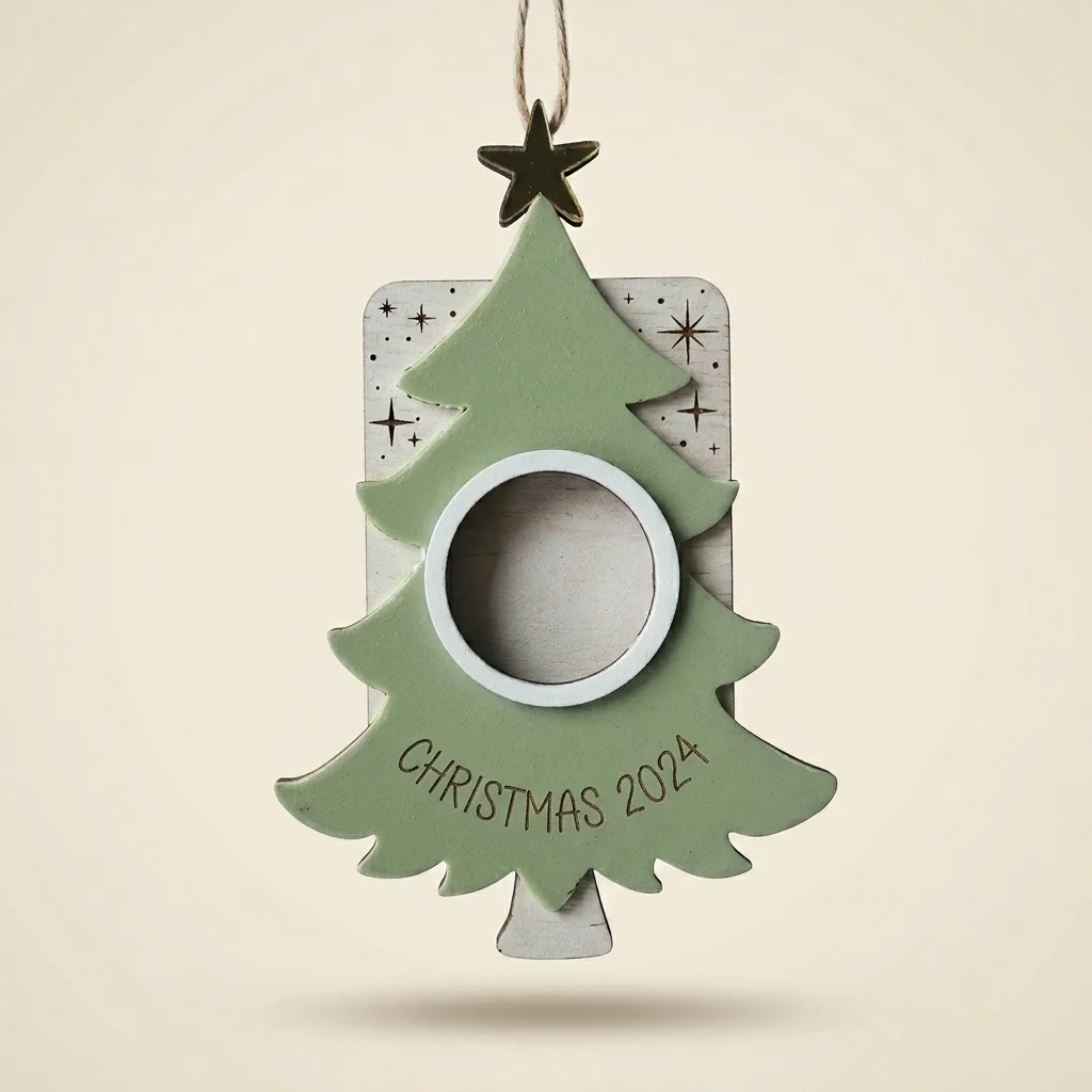 Marco ornamento navideño árbol Christmas 2024