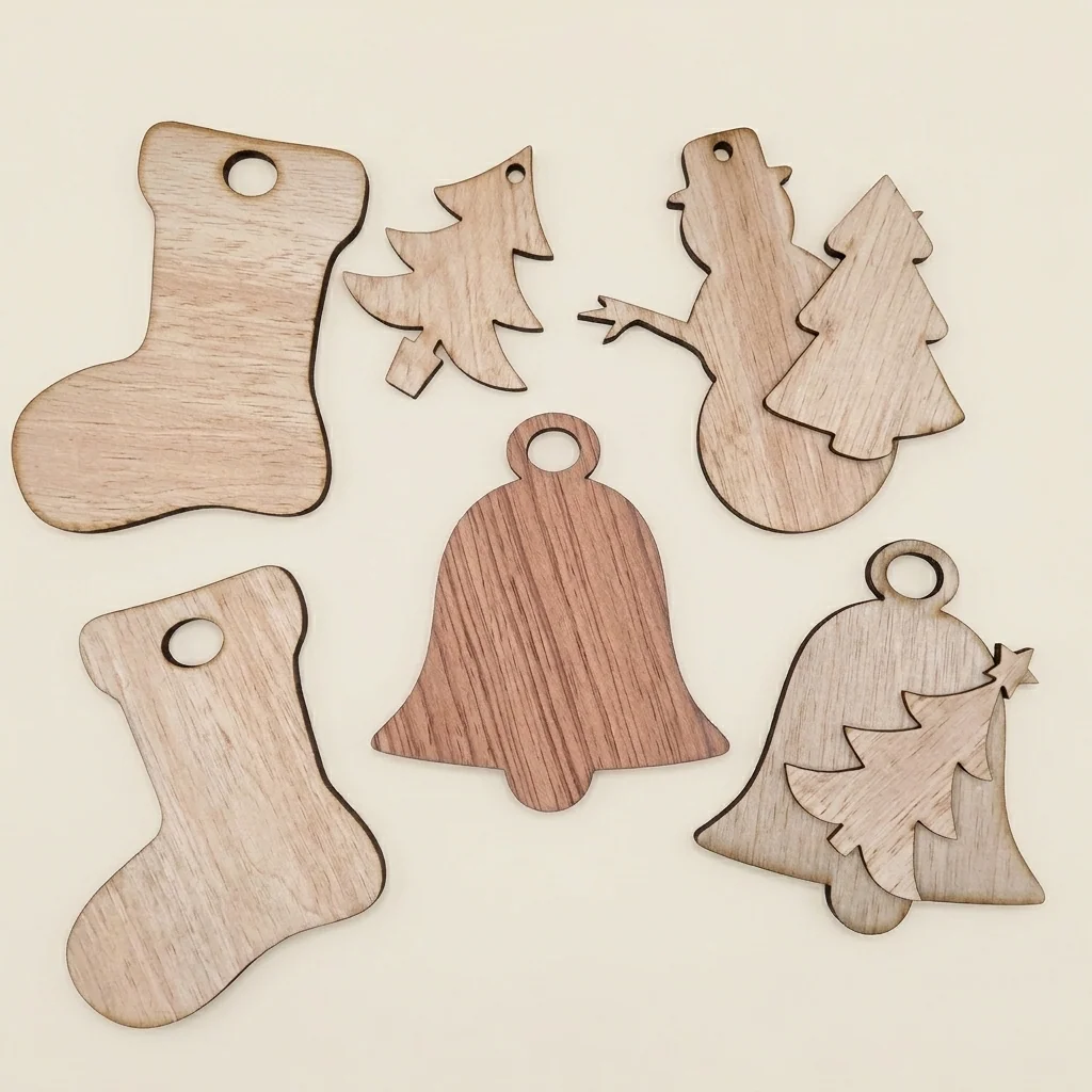 Ornamentos navideños recortes en madera (surtido)