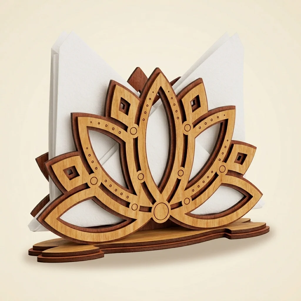 Servilletero con forma de flor de loto