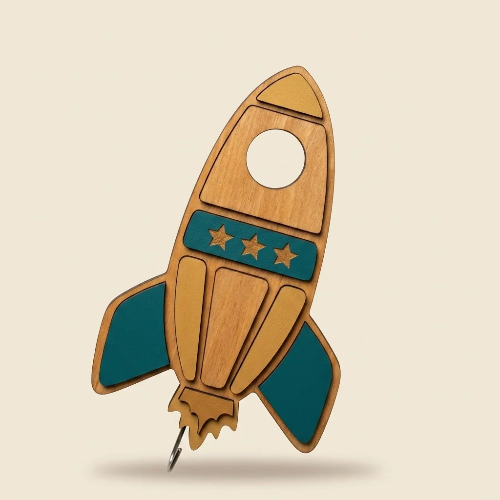 Lámpara de pared cohete espacial infantil